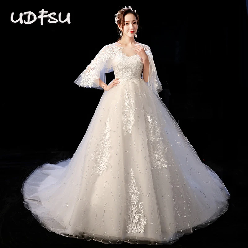 UDFSU Vrouwen Boothals Vintage Tulle Trouwjurk Sexy Off Schouder Baljurken Applicaties Prinses Elegante Trouwjurk UDFSU Vrouwen Boothals Vintage Tulle Trouwjurk Sexy Off Schouder Baljurken Applicaties Prinses Elegante Trouwjurk
