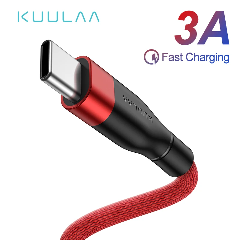 KUULAA usb type C кабель для Xiaomi Mi Redmi Note 7 Быстрая зарядка USB C зарядное устройство type-C кабель для быстрой зарядки для samsung huawei телефона