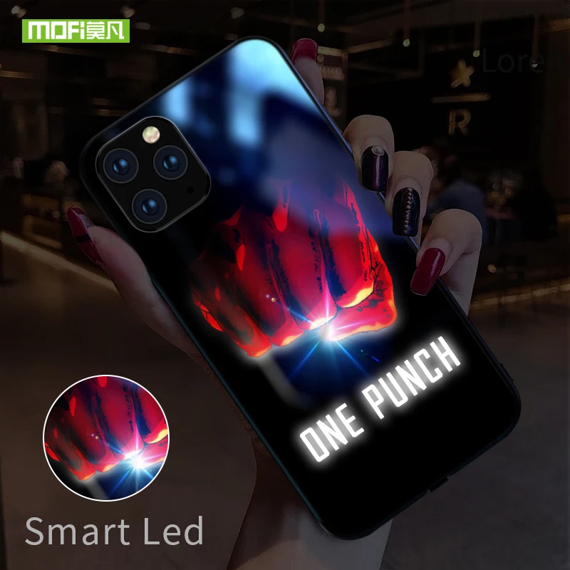 Mofi для iPhone 11 Pro Чехол Smart Led светящийся чехол для iPhone 11 максимальный чехол Funda жесткий силиконовый чехол TPU с рисунком Стекло персонажа Капа