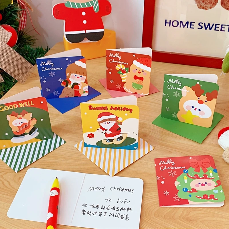 Mini tarjetas de Feliz Navidad para niños, tarjetas de felicitación de  ciervo, árbol de Papá Noel, fiesta de Navidad, Año Nuevo 2022, tarjetas  postales de regalo de Navidad para niños|Tarjetas e invitaciones| -