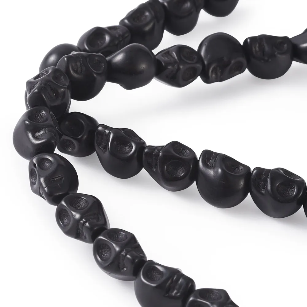 

About 40pcs/strand Dyed Synthetic Howlite Beads Halloween Skull Loose Spacer Beads For Bracelet Necklace Jewelry Making Findings