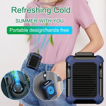 

USB Rechargeable Hang up the Waist Halter Convenient Fan Air Conditioning Fan Adjustable Potable Travelling Office Fan