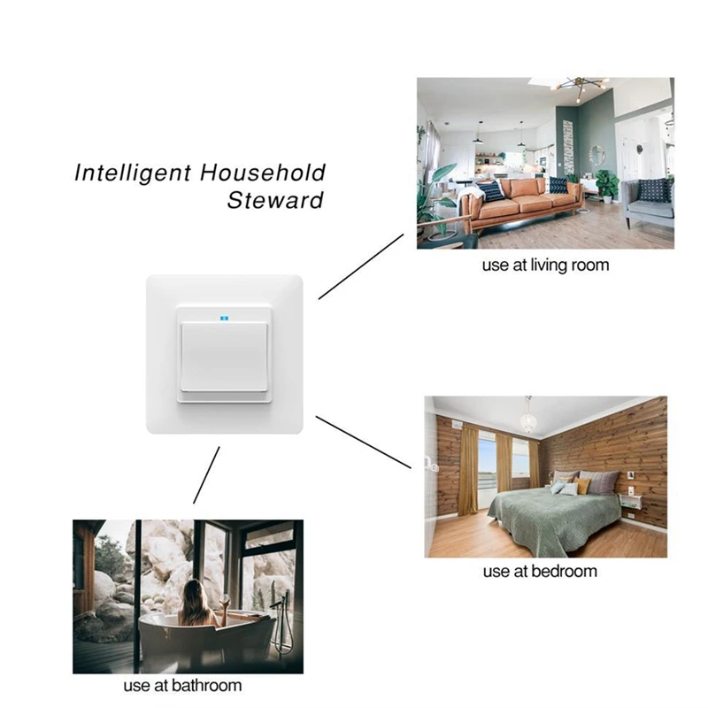Wi-Fi умный переключатель, светильник, кнопочный переключатель, приложение для умной жизни, дистанционное управление, работает с Alexa Google Home для голосового управления, штепсельная вилка европейского стандарта