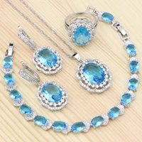 Серебро 925 комплекты украшений для женщин черные камни белый кубический цирконий кулон ожерелье кольцо серьги вечерние аксессуары