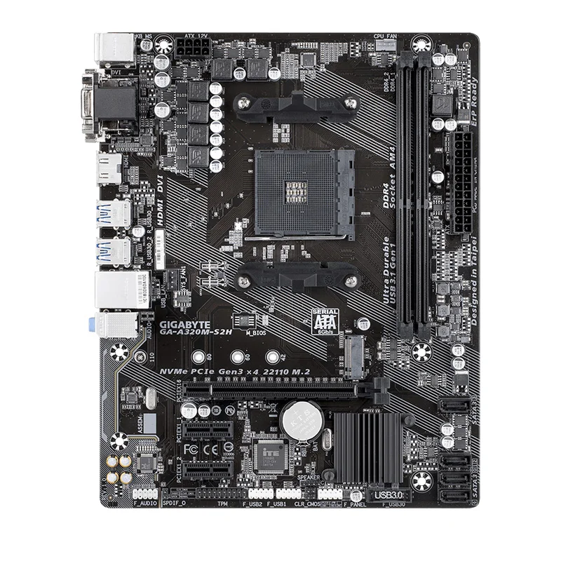 Placa-mãe Gigabyte A320M-S2H ddr4 32gb pci-e 3.0 m. 2 32gb amd ryzen athlon