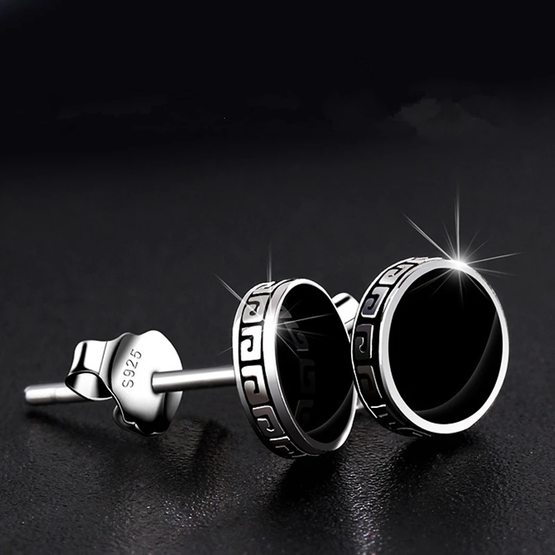 Personalized 925 Silver Earrings Men'S Single Earrings Street Punk Hip-Hop Jewelry - Image 4