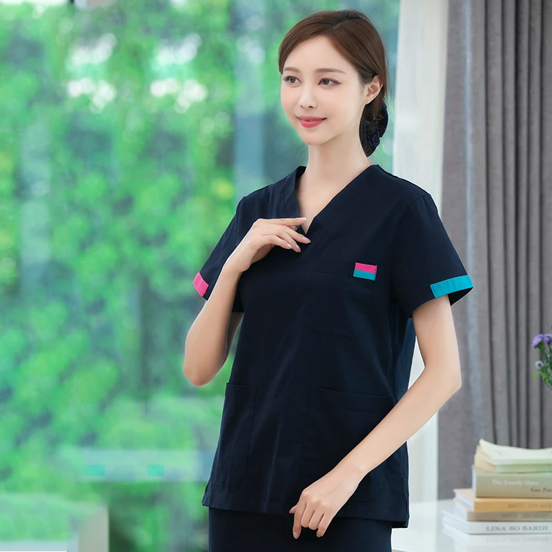 Oral dental overalls hand-washing clothes pure cotton female doctor pet hospital Korean version beauty