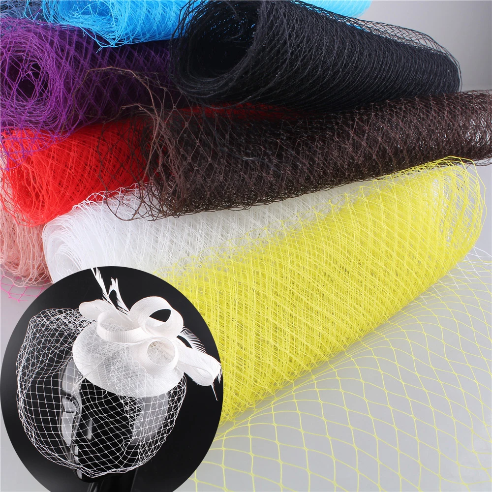 25cm*1m Wedding Millinery Netting Russian Veiling Birdcage Veil DIY Hat Trimming Hair Accessories Tulle Dress Fabric