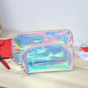 

Women Laser Cosmetic Bag Makeup Storage PVC Transparent Waterproof Beauty Organizer Stationery Pencil Case Jelly Travel Pouch