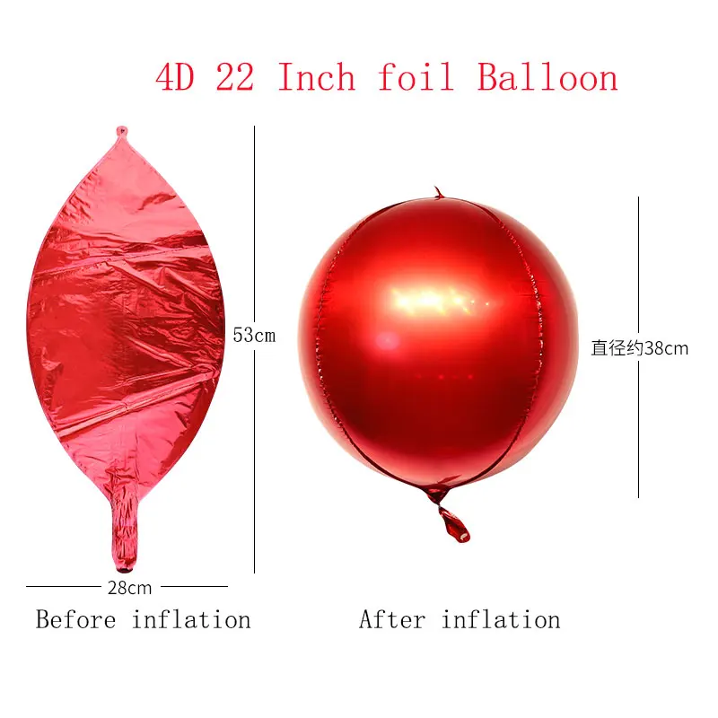 5 шт./лот 10 18 22 дюймов 4D круглые воздушные шары из алюминиевой фольги металлические воздушные шары Свадебные украшения день рождения баллон гелия поставки