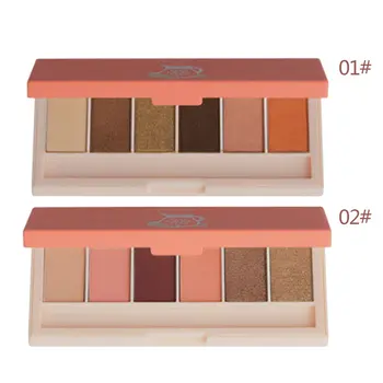

Unique Smooth 6 Colors Eye Shadow Palette Makeup Natural Long-Lasting Shimmer Matte Earth Color Cosmetic Set With Brush
