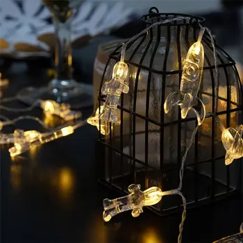 

Spaceman Rocket Cosmos String Light Warm/Colorfu LED for Baby Room Room Party