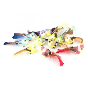 

12Pcs Feather Artificial Simulation Bird Decor Binding Home Garden Decoration Plant Ornament Foam Feather Artificial Birds Vivid