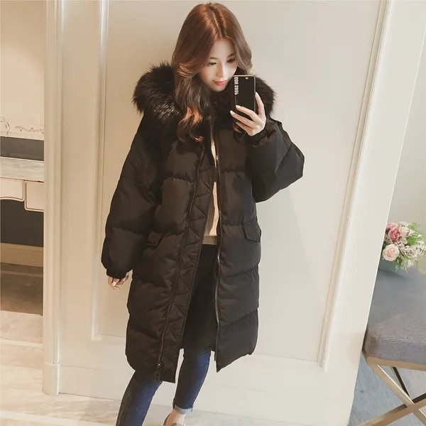 

Winter down Jacket Cotton-padded Clothes Thick Coat Women's Winter down Coat Cotton-padded Jacket Korean-style CHIC Medium-lengt