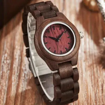 

Fashion Wood Watches Women Quartz Wristwatches Casual Wooden Color Leather Strap Female Watch Reloj Mujer Montre Homme