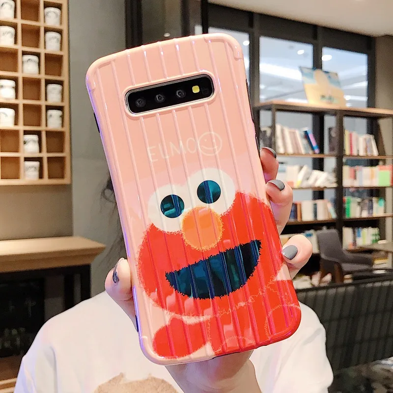 Ударопрочный чехол с изображением печенья Elmo для samsung Galaxy S10 Plus S8 S9, Модный 3D чехол для багажа для samsung Note 10 Plus 9