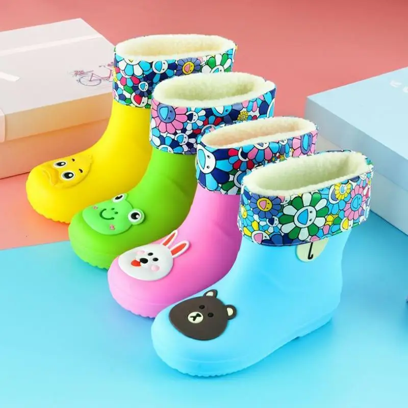 

New Color Cartoon Rain Boots Kids For Boys Rain Boots Waterproof Baby Girls Non-slip PVC Rubber Water Shoes Children Rainboots
