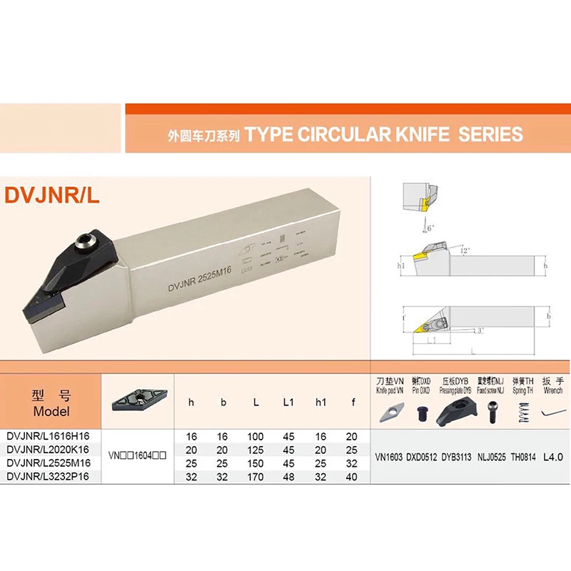 DVJNR DVJNL Lathe Cutter External Turning Tool Holder DVJNL1616H16 DVJNRK16 DVJNR2525M16 Lathe Tool Holder CNC To