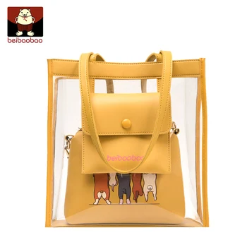 

Fashion Transparent Bag Woman Summer Jelly Bags Waterproof Large Capacity Casual Shoulder Bag Beach Sac Transparent Bag DA60TMB