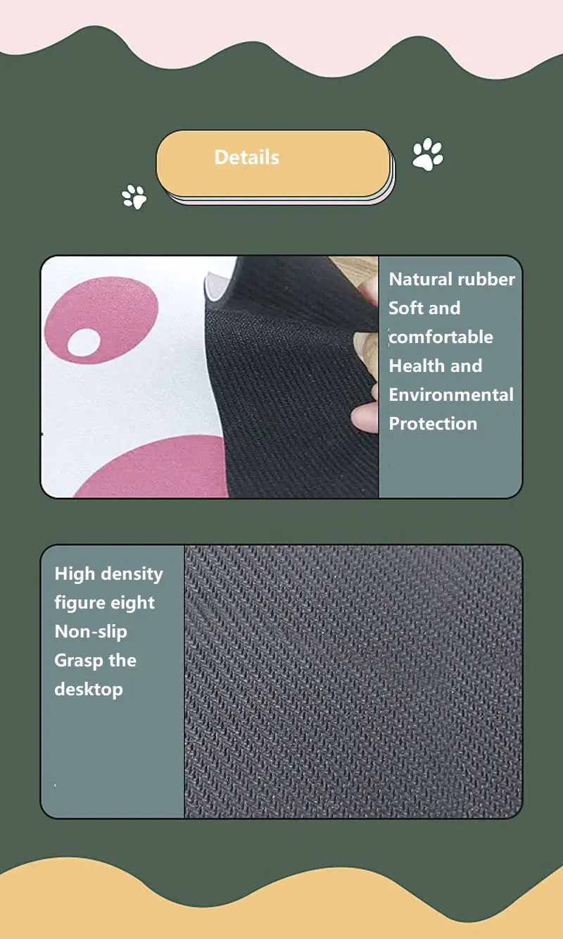 Rubber Mouse Pad Cute Cat Paw Pattern Anti-Slip Mice Comfortable Mat for Laptop PC Computer Pad Game Mousepad