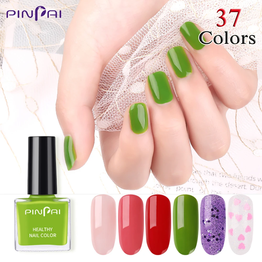 

Pinpai 6ml Nail Polish 37 Colors Fast Dry Nail Varnish Pure Color Glitter No Need Baking Nail Art Polish DIY Nail Lacquer