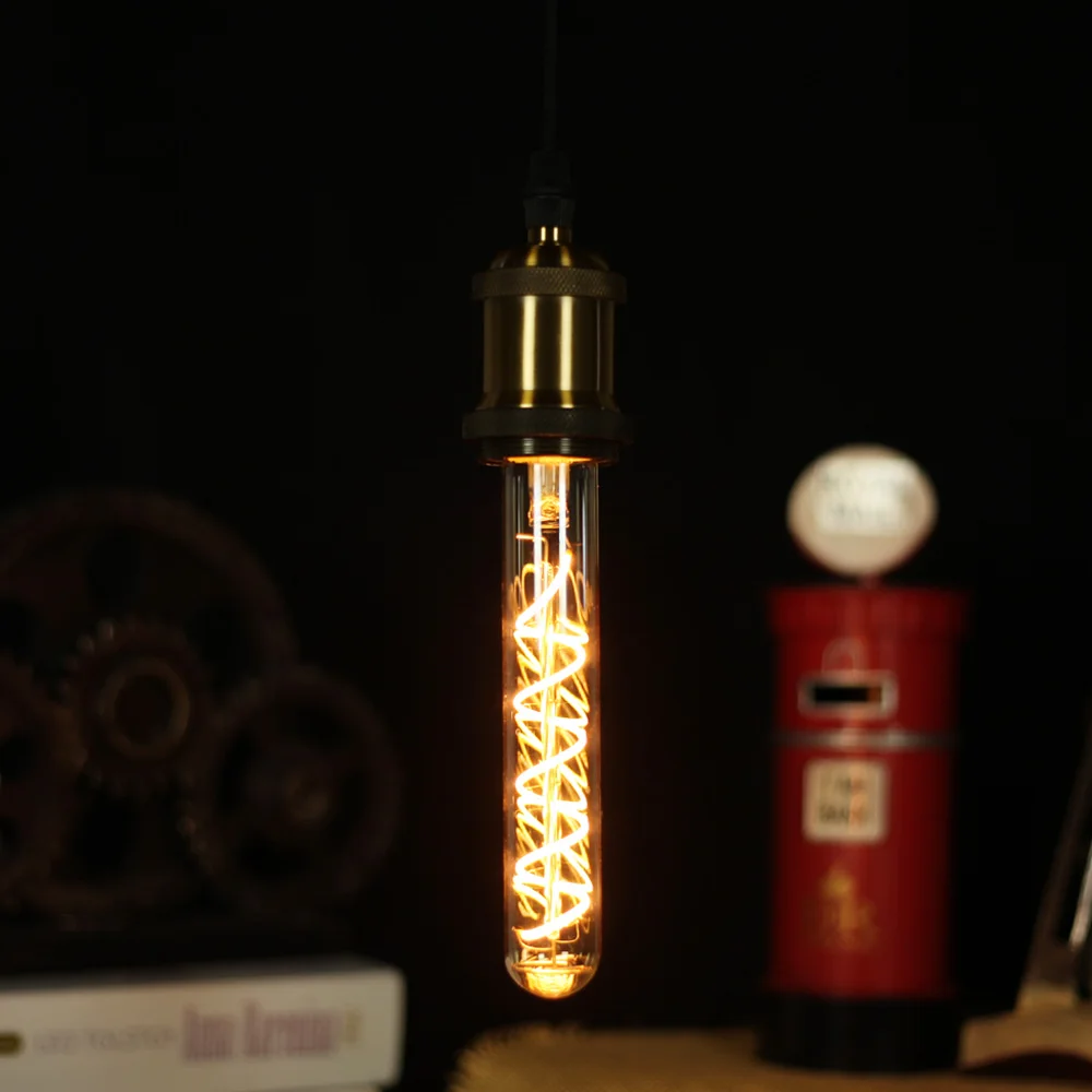 

Vintage Edison Bulbs T28 T9 T300 LED Filament Spiral Bulb 220V 4W Dimmable Decorative Light Bulbs