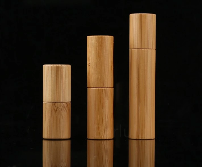 10ml 5ml each 12pcs Simple Bamboo Perfume Roll on Bottle with Metal Ball Roller Refillable Essential 4