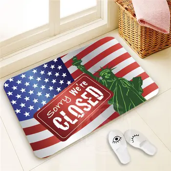 

Fashion boutique Custom Statue of Liberty Doormat Home Decor 100% Polyester Pattern Door mat Floor Mat foot pad SQ00722-@H0695