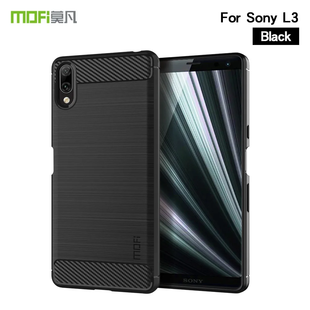 Черный Чехол для телефона Mofi для sony Xperia L3, Силиконовый противоударный чехол из ТПУ, Прочный чехол для sony Xperia L3, чехол для телефона - Цвет: Черный