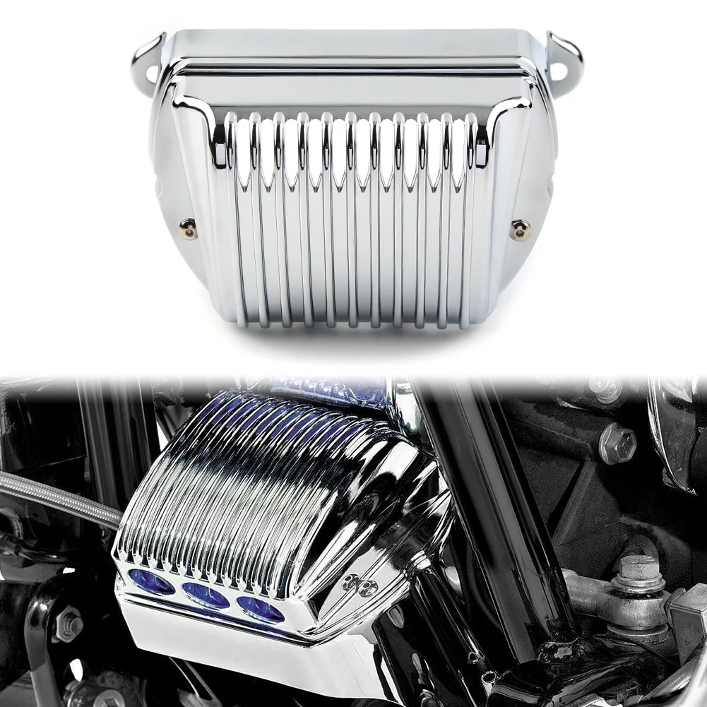 

Chrome Front Voltage Regulator Cover Accent for Harley Electra Glides Road Kings 97-11 & Road Glides 98-11 & Street Glides 06-11