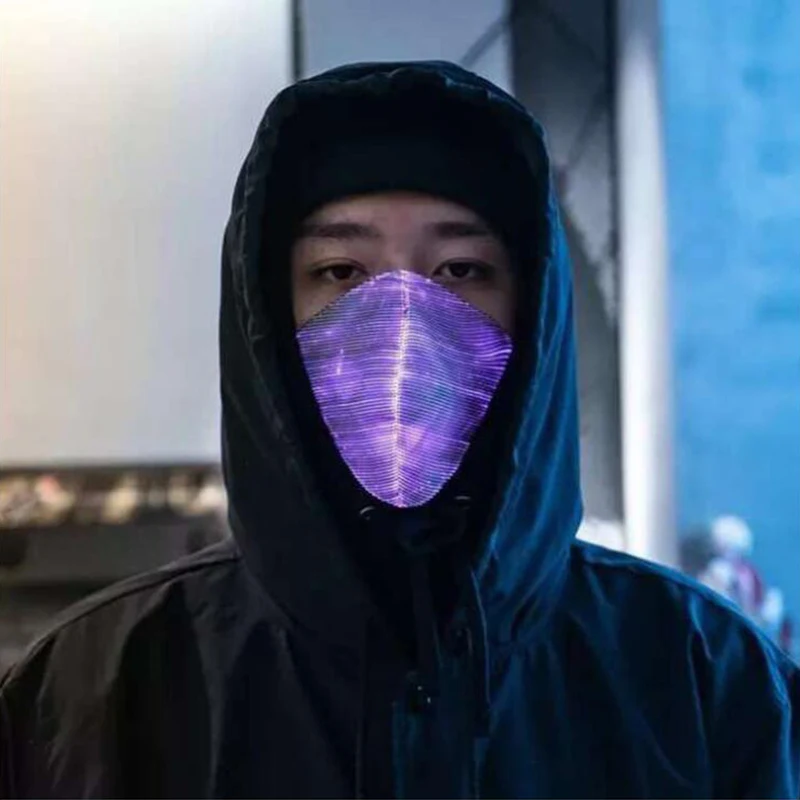 

LED Mask Halloween Party Mask Light Glowing Light Up Masks Face Mask for Men Women Rave Music Party