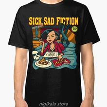 Дарья целлюлозная фантастика Sick Sad fiction Футболка мужская футболка Черная Размер S до 2XL Новинка крутые топы Мужские футболки с коротким рукавом
