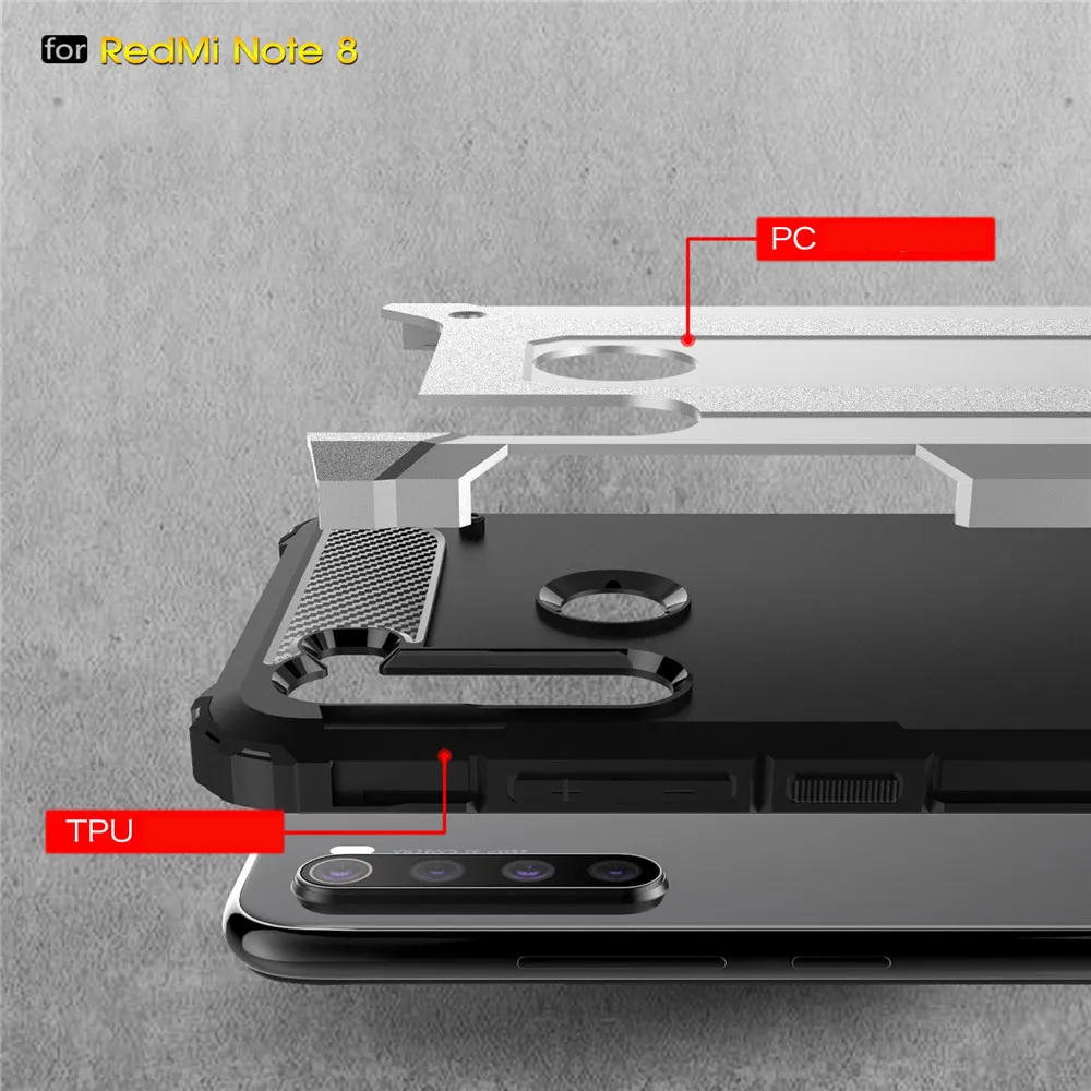 1 шт. Модный чехол для телефона Xiaomi note8 diamond iron A pc TPU два в одном Чехол для мобильного телефона