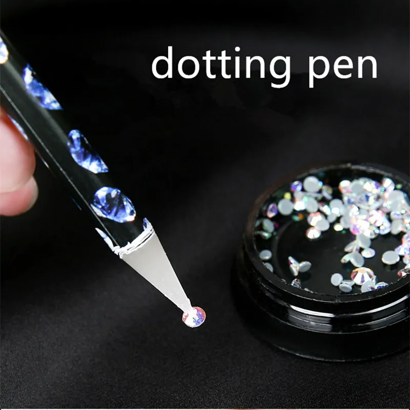 

1PC 3D Nail Decoration Tool Wax Pen Rhinestone Studs Picker Crystal Easily Picking Up Pencil 1PC Nail Art Manicure Dotting Pen