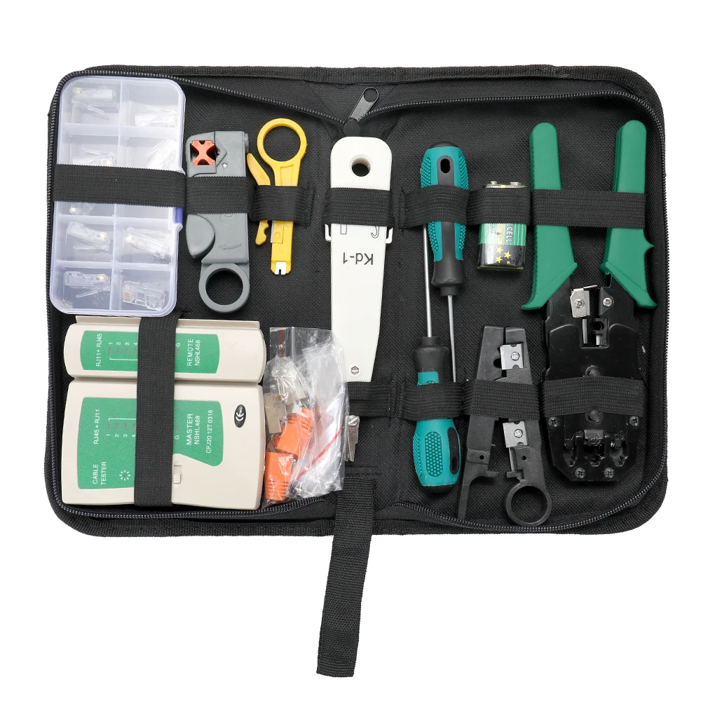 

Multifuctional Network Hardware Bag Tool Portable Ethernet Network LAN Cable Crimper Pliers Tools Kit Network Repairing Tool Set