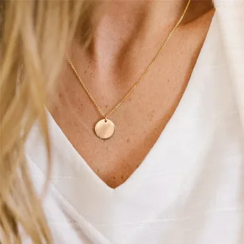 

WUKALO Simple Vintage Coin Necklace For Women Fashion Gold Color Figur Medallion Pendant Necklaces Boho Jewelry