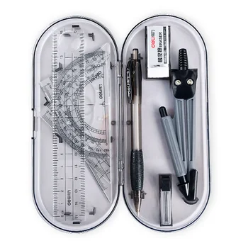 

8pcs/Set Simple Practical School Stationery Set Creative Compass Ruler Eraser Set For Kids Learning Tool Painting Supplies