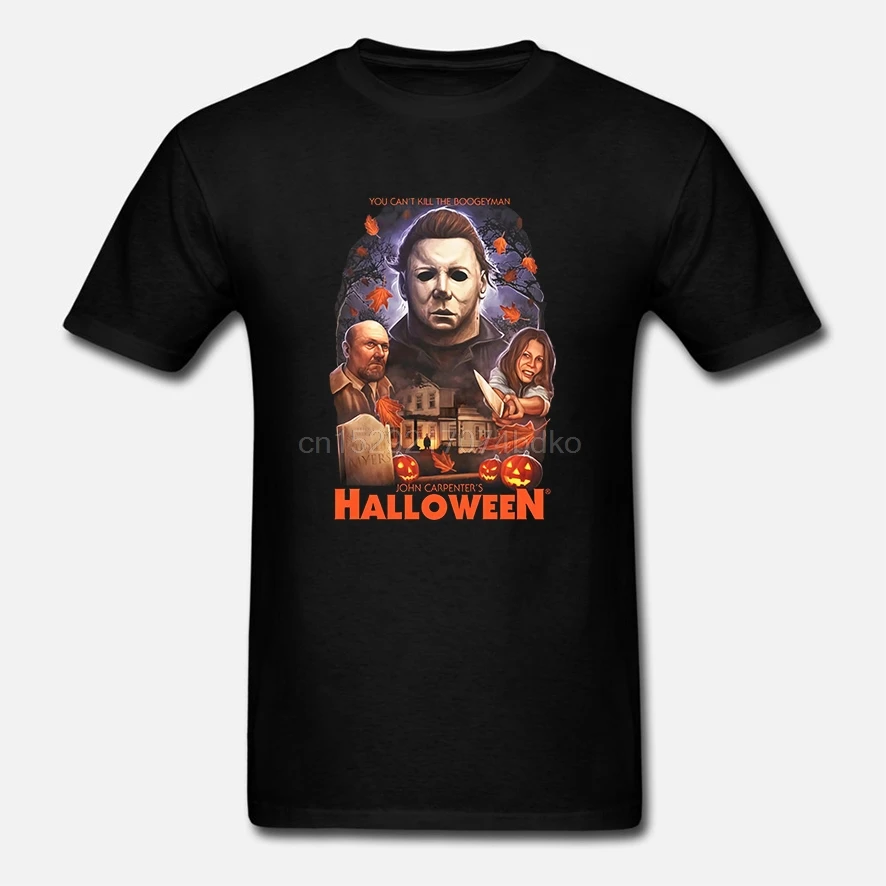 Маска Майкл Майерс на Хэллоуин с надписью Trick or treat в виде смайлика забавные