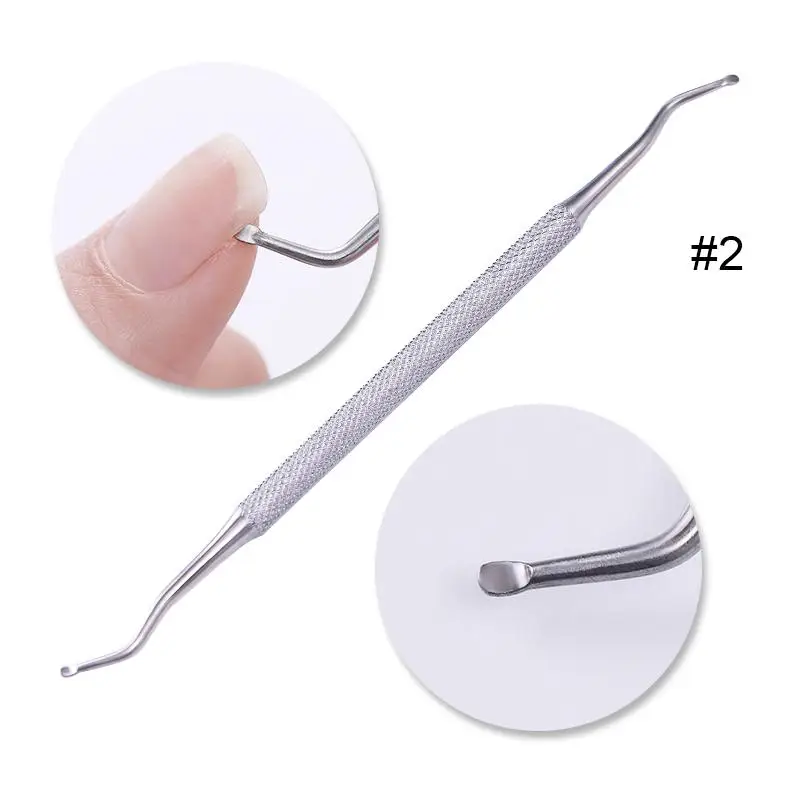 1 Pc Dual-ended Stainless Steel Clean Cuticle Pusher Fork triangular Hook Fixer Remover Foot Care Toe Ingrown Pedicure Tool