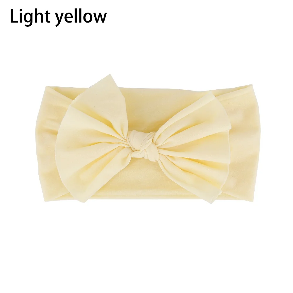 Light yellow Новинка; милые детские носочки с бантом и повязка на голову для малышей детей резинка для волос аксессуары для волос Haarband ободки для девочек - Цвет: Light yellow
