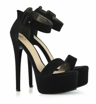 

Mst-039 Black Suede women elegant pointed toe high heels wedding shoes crystal clear heels Slingback 35-40