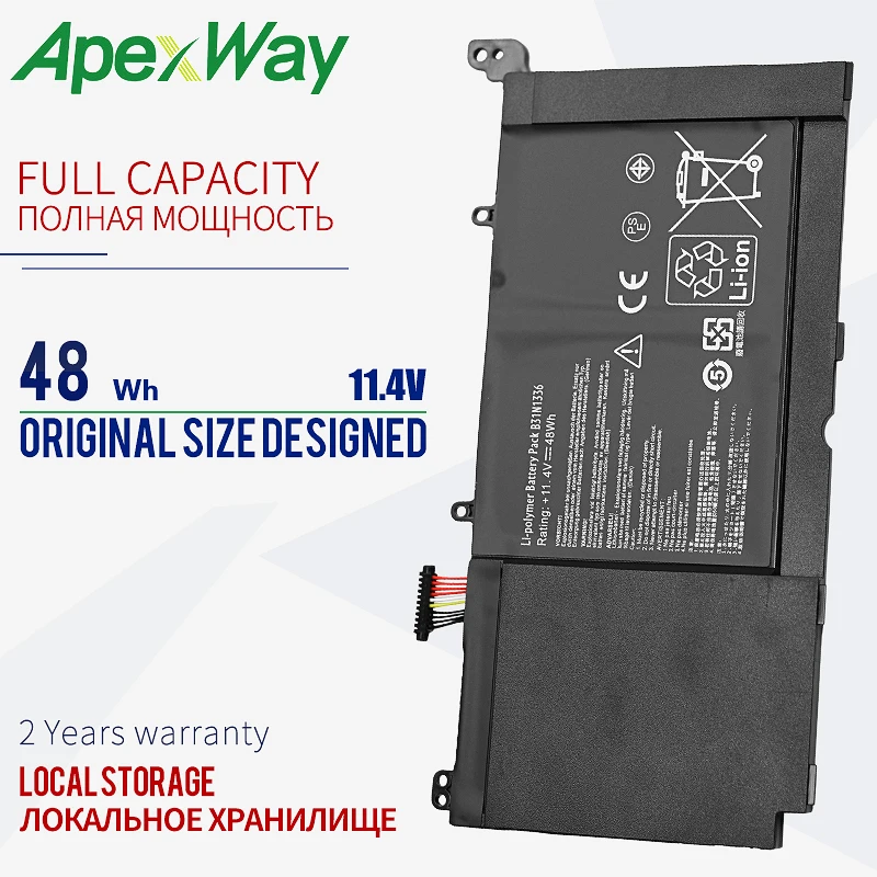 11,4 V B31N1336 Аккумулятор для ноутбука Asus VivoBook C31-S551 S551L S551LB S551LA R553L R553LN R553LF K551L K551LN V551L V551LA