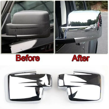 

For Jeep Patriot Liberty 07on Mirror Cover Chrome Door Side Cap Rearview