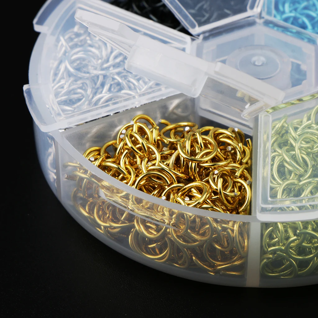 1080 Piecers 6mm Open Jump Rings Link Loops fit DIY Keychain/Finding/Jewelry Making Connector Multicolor