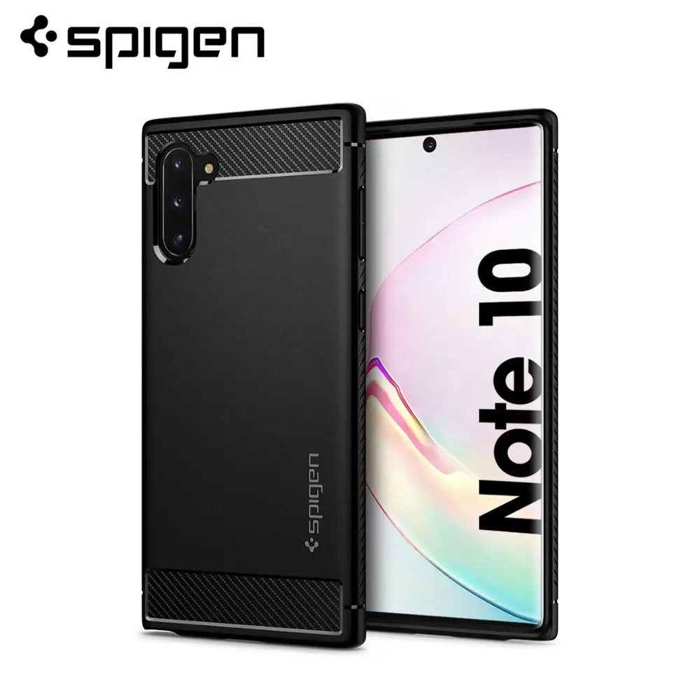 

Spigen Rugged Armor Case for Samsung Galaxy Note 10 Matte Black Flexible TPU Anit-Slip Drop Resistance Case 628CS27374