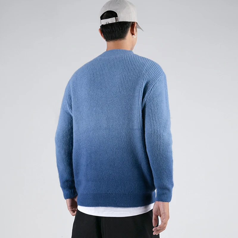 Yasword Men Sweater Sweatshirt Sweatcoat Woolen Pullover Stripes Man Tops Winter Autumn Clothes Male Clothing