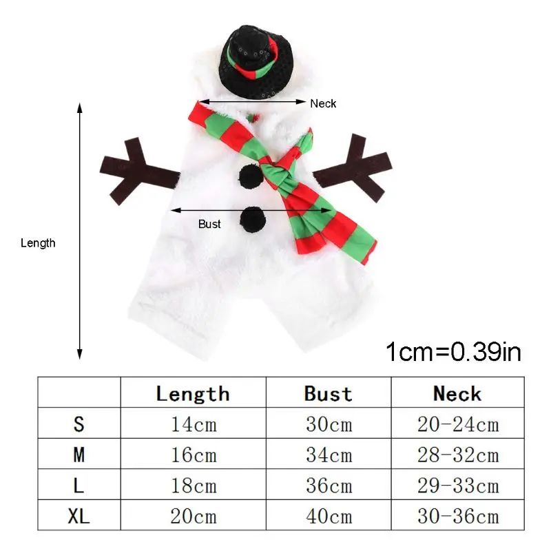 Рождественский костюм для собаки, теплый фланелевый костюм снеговика, наряд для щенка, праздничный Декор Y1AB