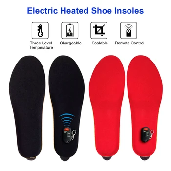 

New Wireless Control Electric Heating Thermal Insoles Winter Warm Velvet 1800mAh Increase Heated Insoles for Men Women Shoe Pads