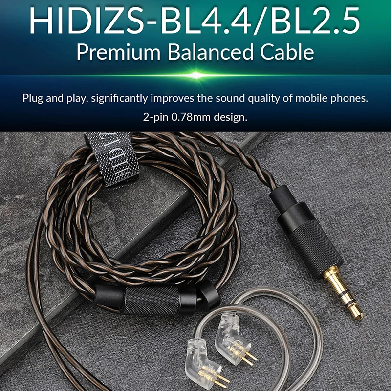  HIDIZS Balanced Cable BL2.5-RC BL4.4-RC Balanced Cable SE3.5-RC black Single-ended cable with 2Pin 
