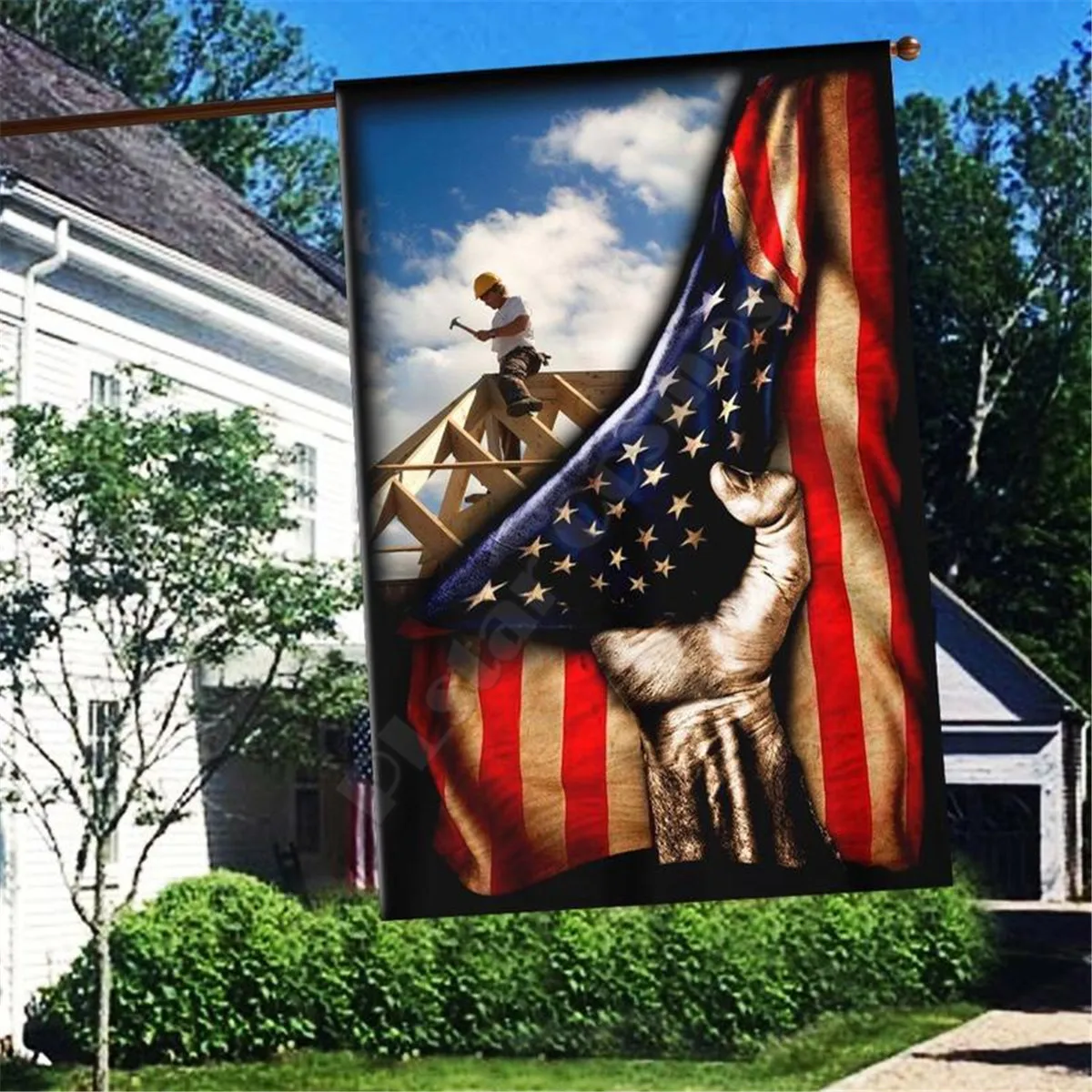 

Roofer Flag 3D Full Printing Garden Flags Hanging House Flag Garden Flag Decoration Double-sided Printing